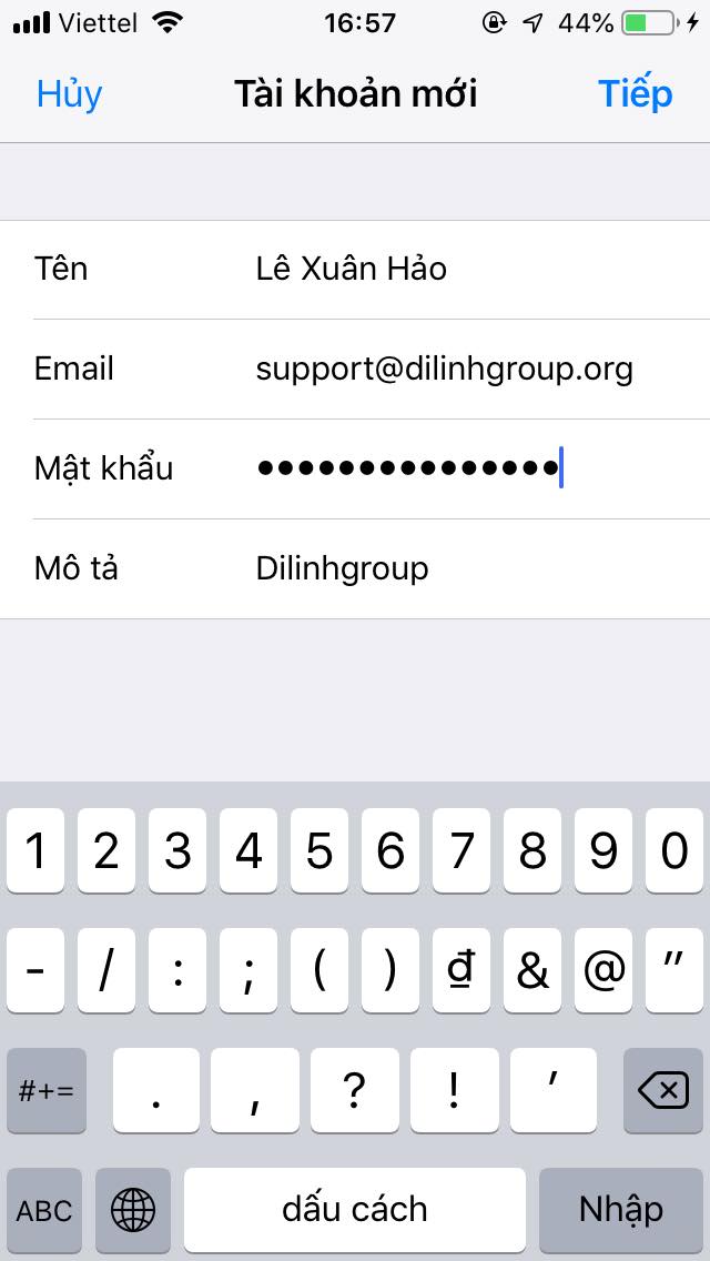 Hướng dẫn cấu hình Email doanh nghiệp trên phần mềm Mail trên IOS 5