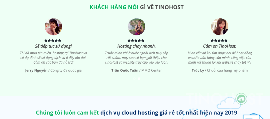 Khách hàng trải nghiệm dịch vụ hosting tại Tinohost