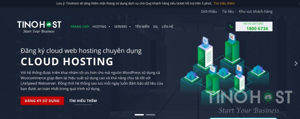 Trang Cloud hosting của TinoHost
