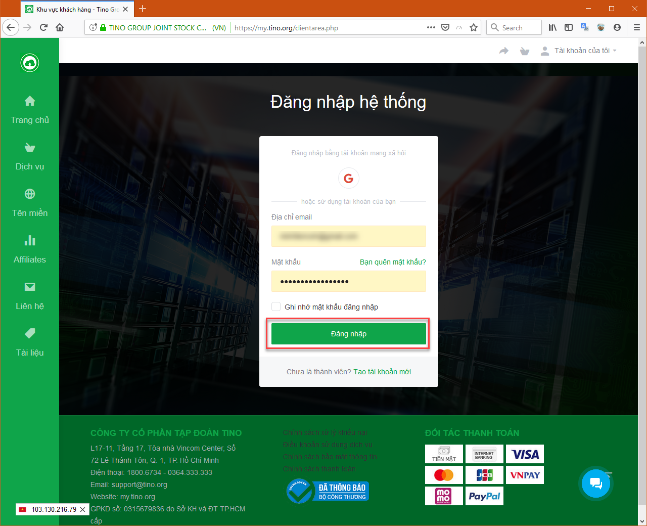 Hướng dẫn nâng cấp Cloud VPS tại TinoHost 1