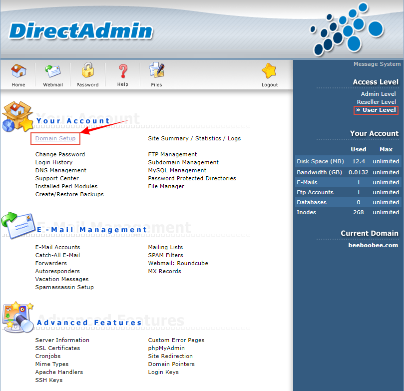 Cách thêm tên miền mới trên Direct Admin 6
