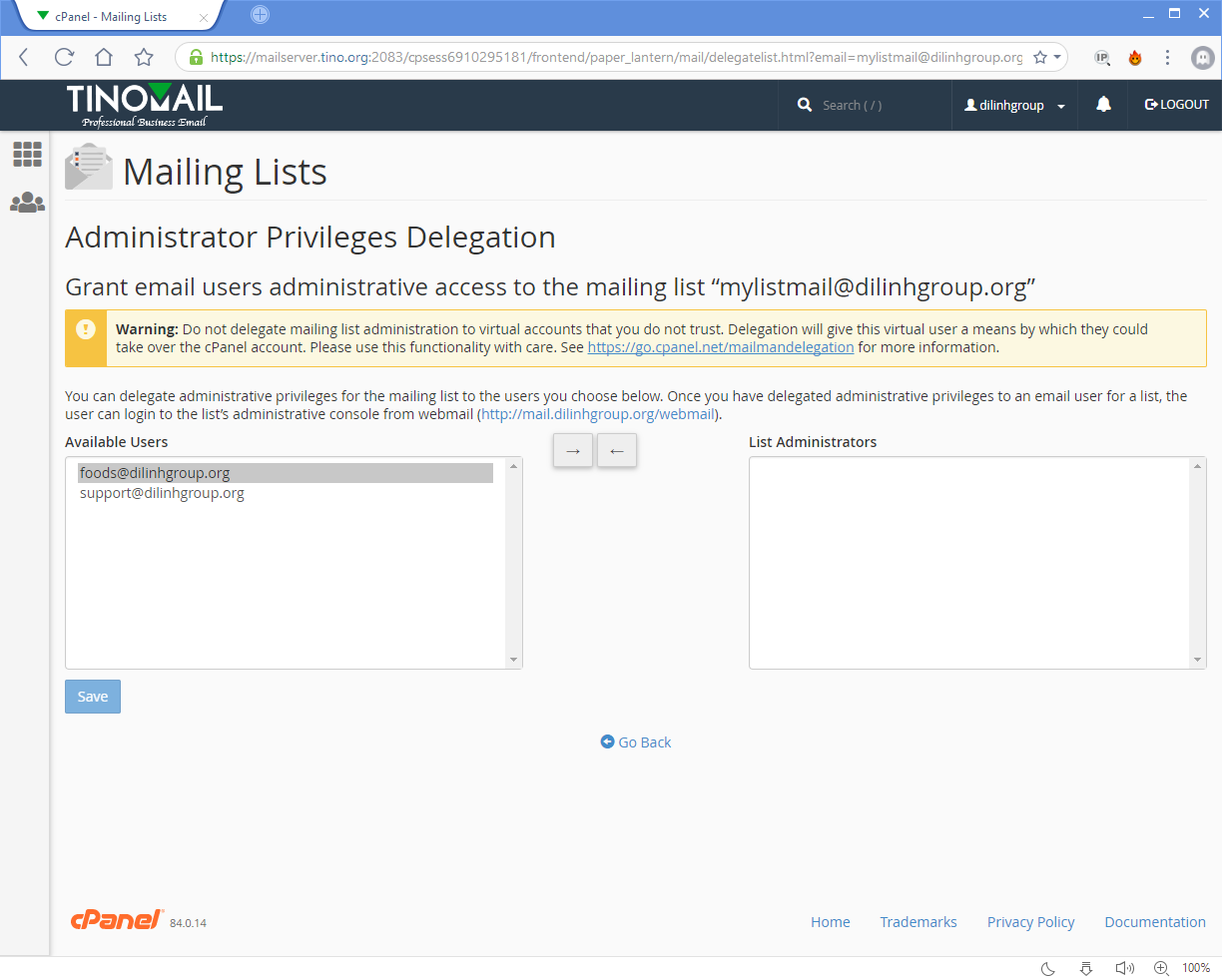 [cPanel] - Mailing Lists 21
