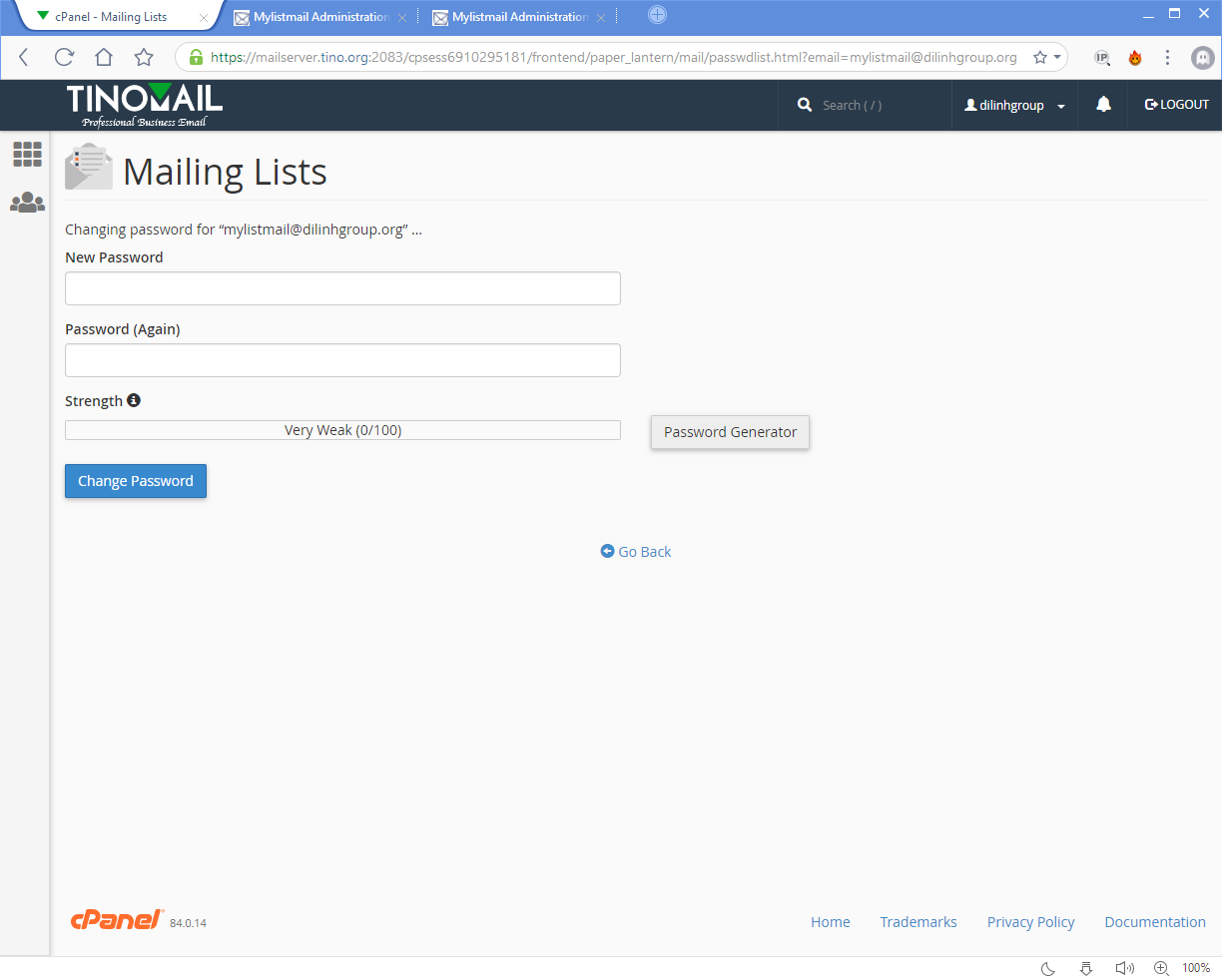[cPanel] - Mailing Lists 20