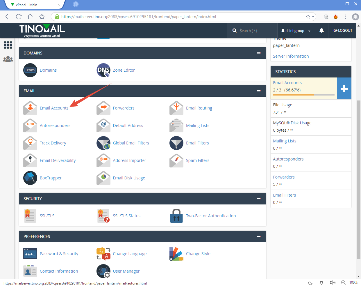 [cPanel] - Email Accounts 1