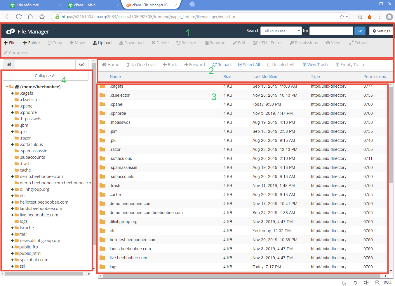 [cPanel] - Các thao tác sử dụng trong File Manager 2