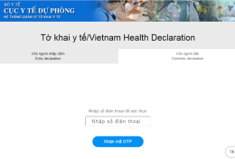 Hướng dẫn các bước khai báo y tế dành cho đối tượng người dân Việt Nam