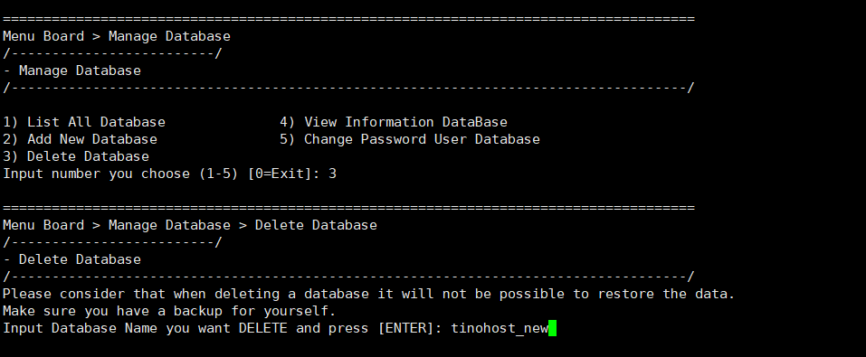 Delete Database - Xoá database trên TinoScipt 7