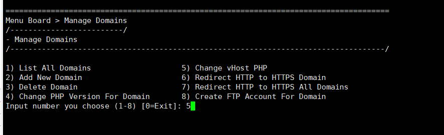 Change vHost PHP - Thay đổi vHost PHP cho tên miền đã thêm trên VPS. 2
