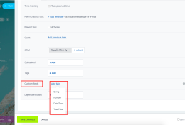 Custom fields (Trường tuỳ chỉnh cho tác vụ)