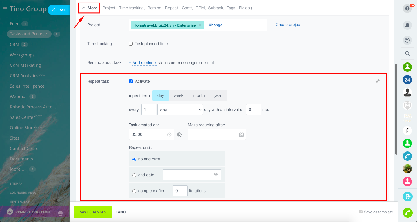 Task template (tác vụ mẫu) 5