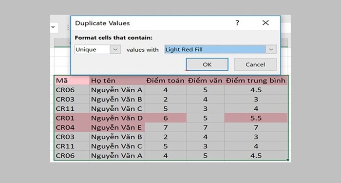 cach-loc-trung-trong-excel