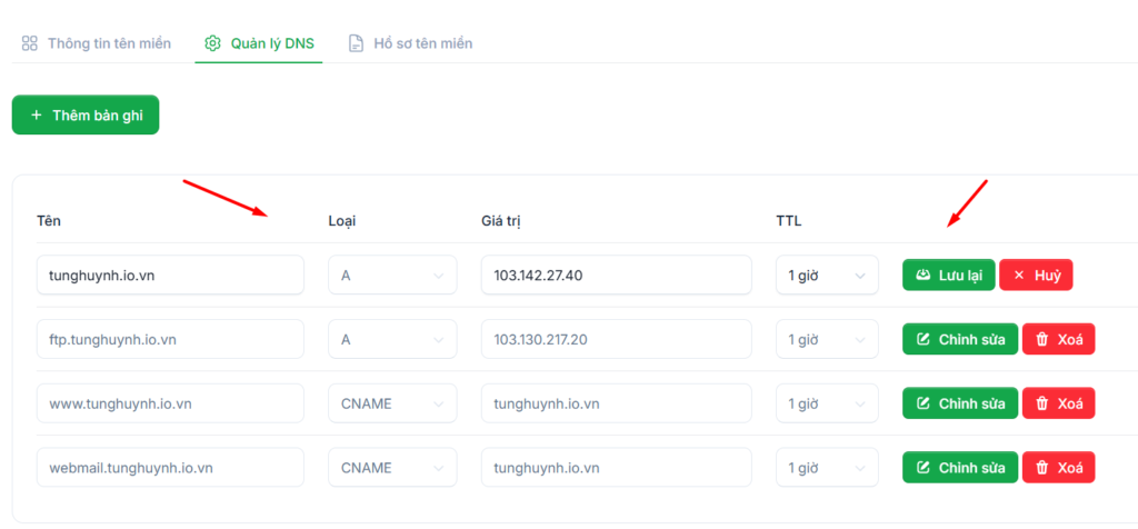 Hướng dẫn cách quản lý DNS trên tên miền tại Tino 5 Cách quản lý DNS trên tên miền tại Tino