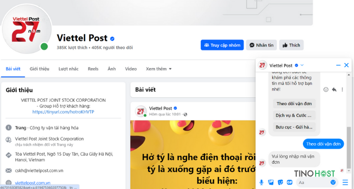 tra-cuu-don-hang-qua-fanpage-viettel-post-tren-facebook