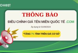 TinoHost thông báo điều chỉnh giá tên miền quốc tế .COM tháng 9/2024