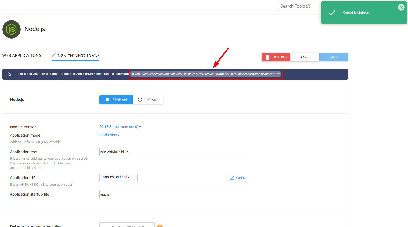 Hướng dẫn cài đặt n8n trên cPanel chi tiết 10 Cài đặt n8n trên cPanel Hosting