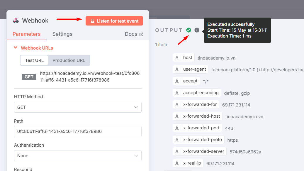 Hướng dẫn cách kết nối API Messenger trên n8n bằng Webhook 12 Hướng dẫn cách kết nối API Messenger trên n8n bằng Webhook 11