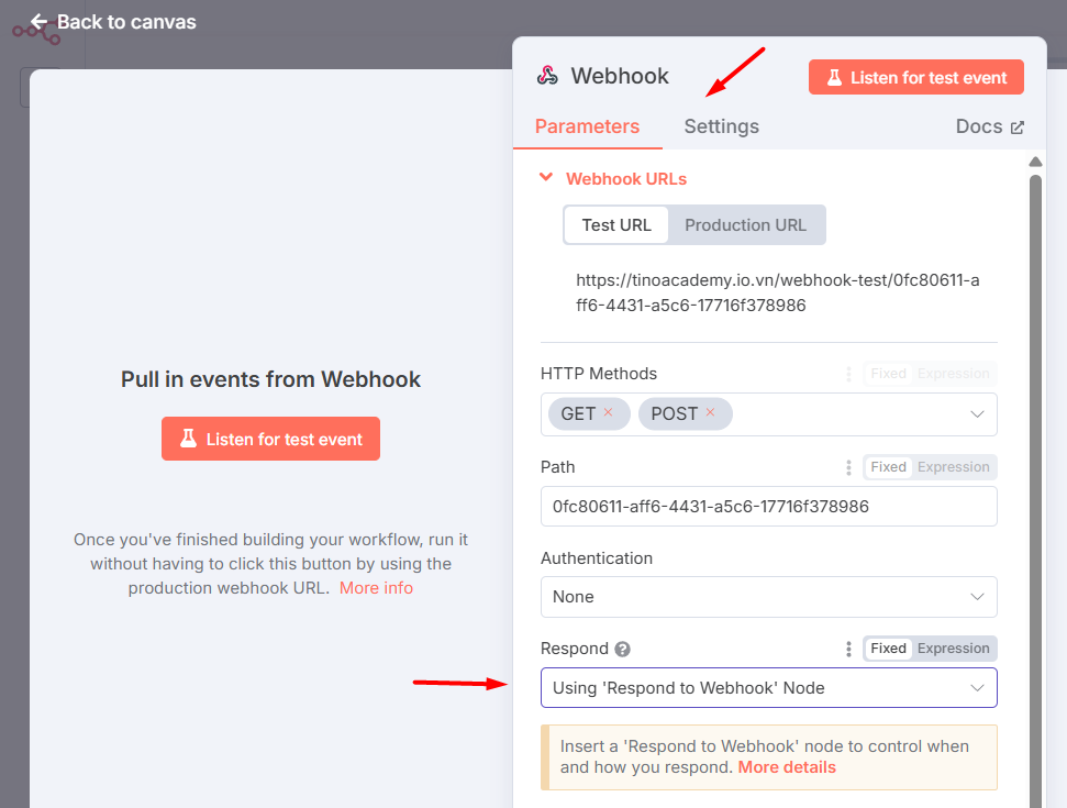 Hướng dẫn cách kết nối API Messenger trên n8n bằng Webhook 13 Hướng dẫn cách kết nối API Messenger trên n8n bằng Webhook 12