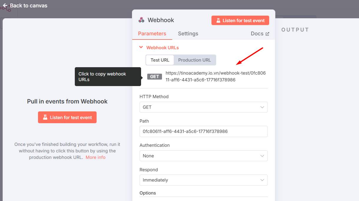 Hướng dẫn cách kết nối API Messenger trên n8n bằng Webhook 3 Hướng dẫn cách kết nối API Messenger trên n8n bằng Webhook 2
