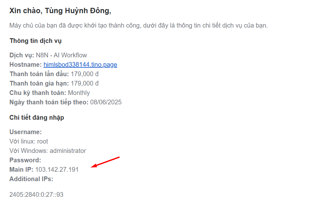 Hướng dẫn cách trỏ tên miền về IP VPS N8N và đổi Hostname thành tên miền đã mua 5 Hướng dẫn cách trỏ tên miền về IP VPS N8N và đổi Hostname thành tên miền đã mua 5